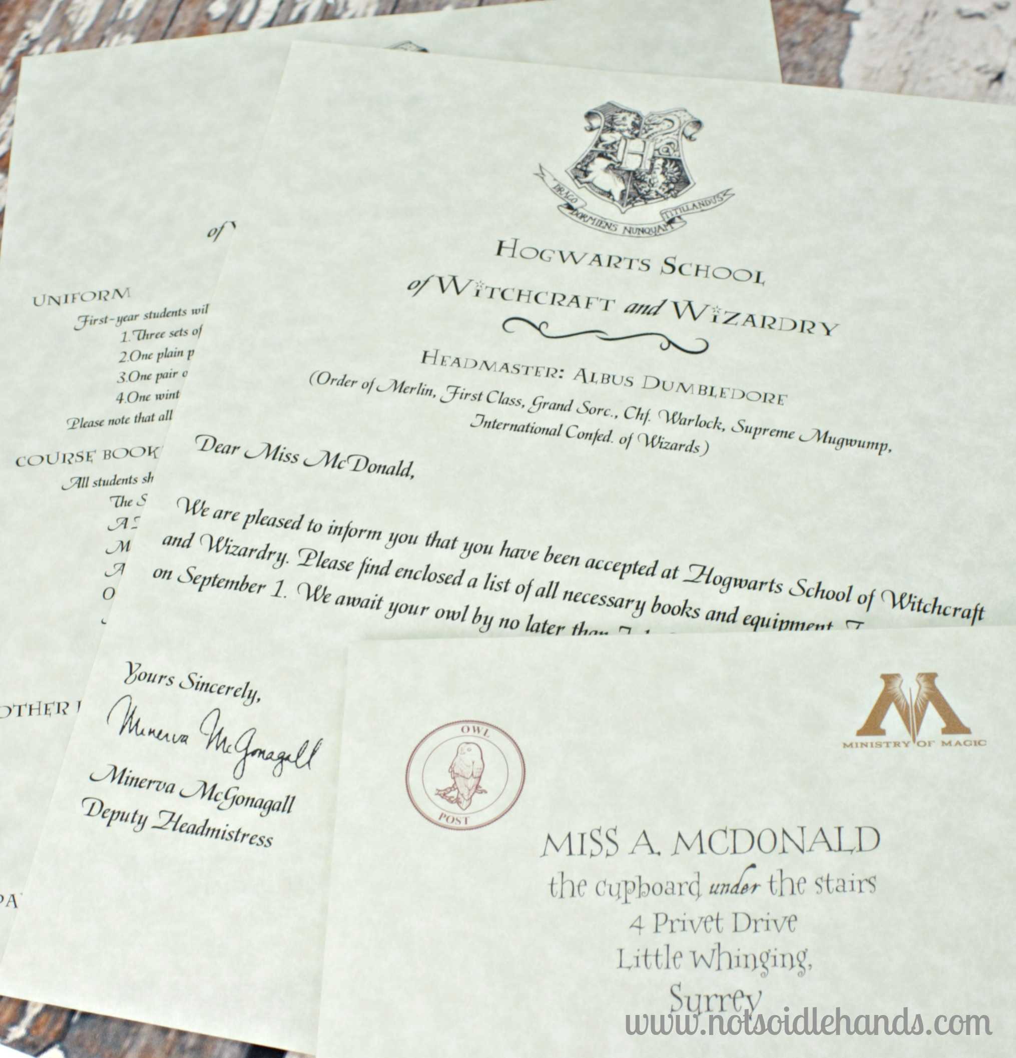 20+ Invitation Letter Birthday | Sowtemplate Within Harry Potter Certificate Template