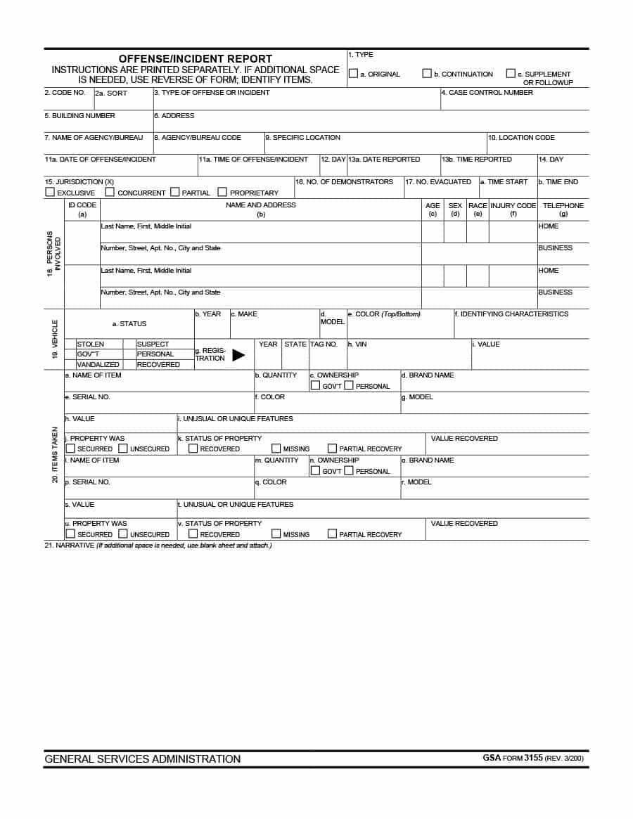 20+ Police Report Template & Examples [Fake / Real] ᐅ In Blank Police Report Template