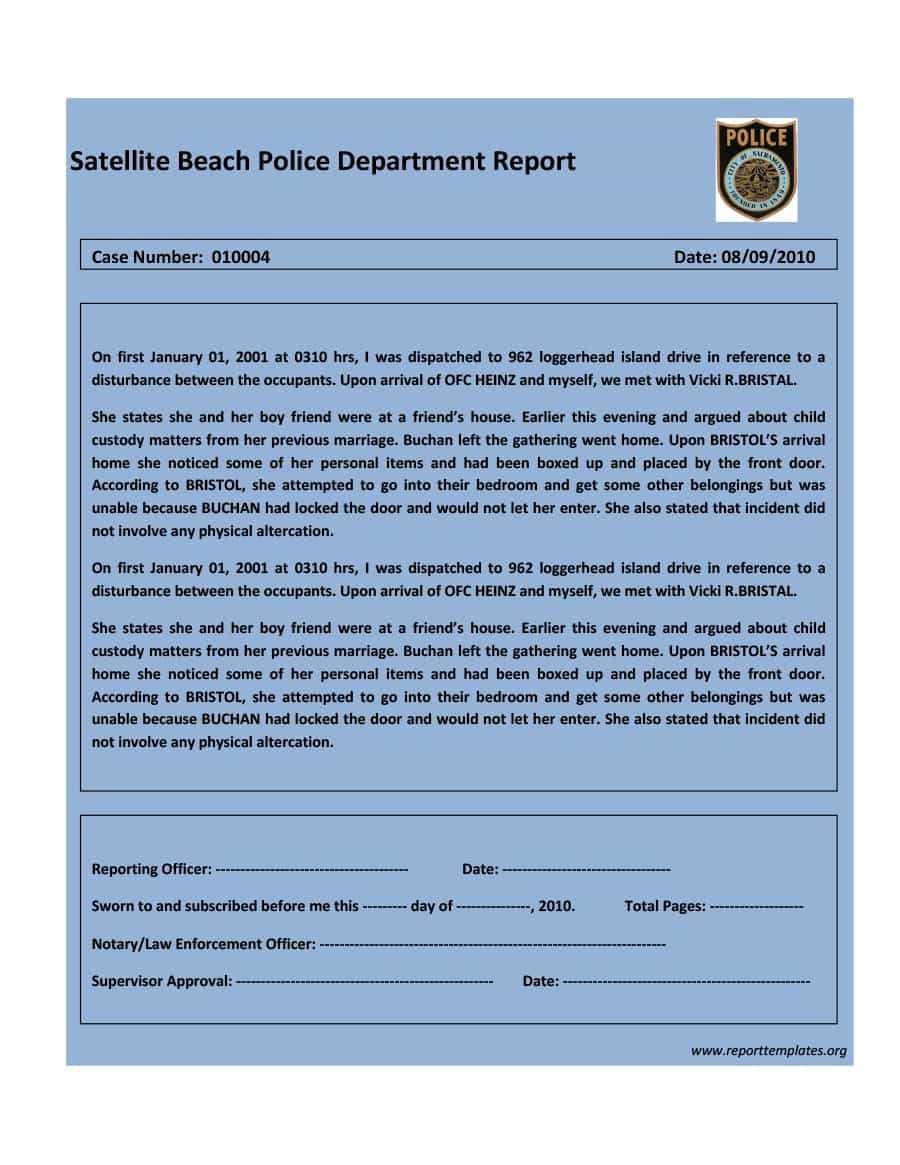20+ Police Report Template & Examples [Fake / Real] ᐅ With Fake Police Report Template