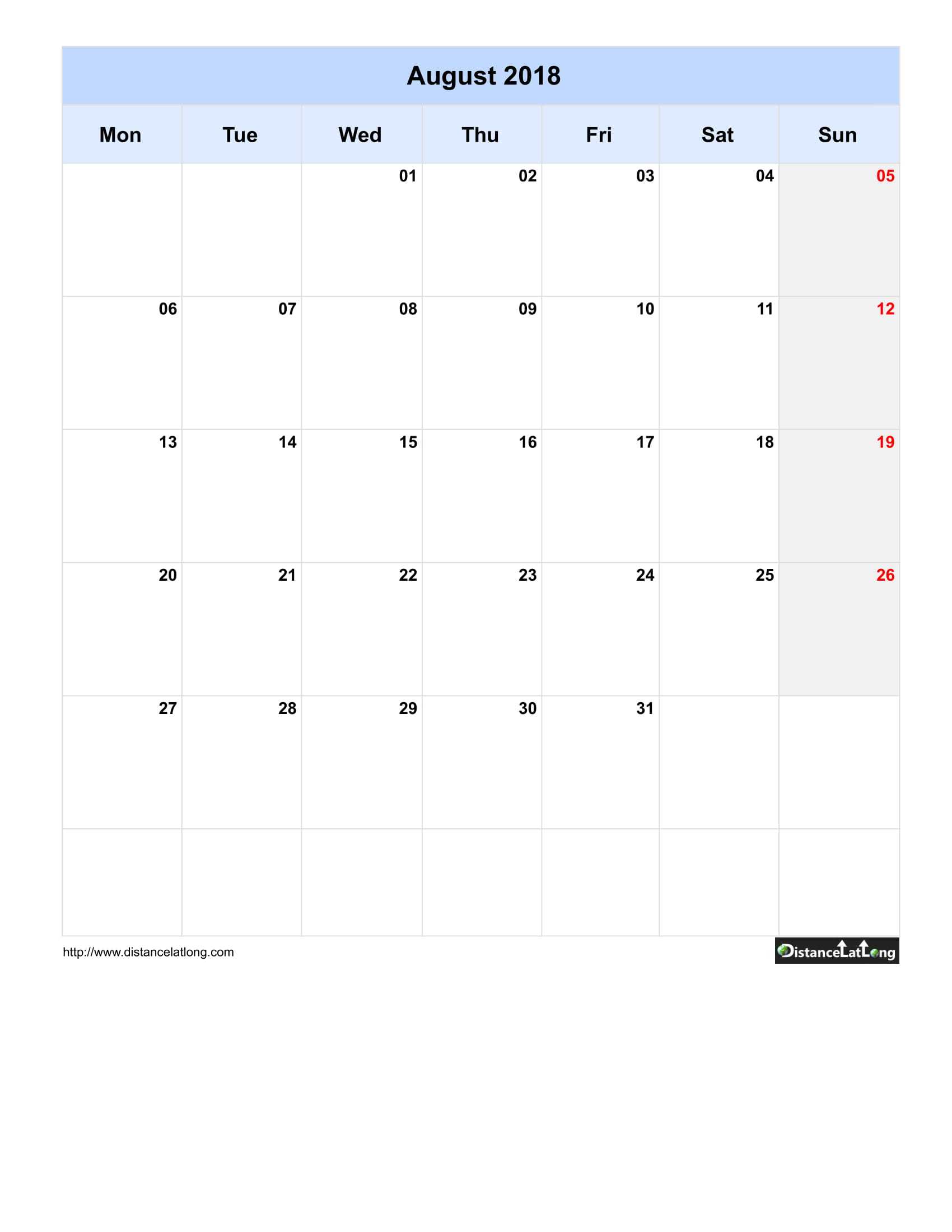 2019 Blank Calendar Blank Portrait Orientation Free Throughout Blank One Month Calendar Template