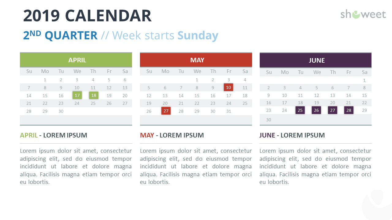 2019 Calendar Powerpoint Templates Intended For Microsoft Powerpoint Calendar Template