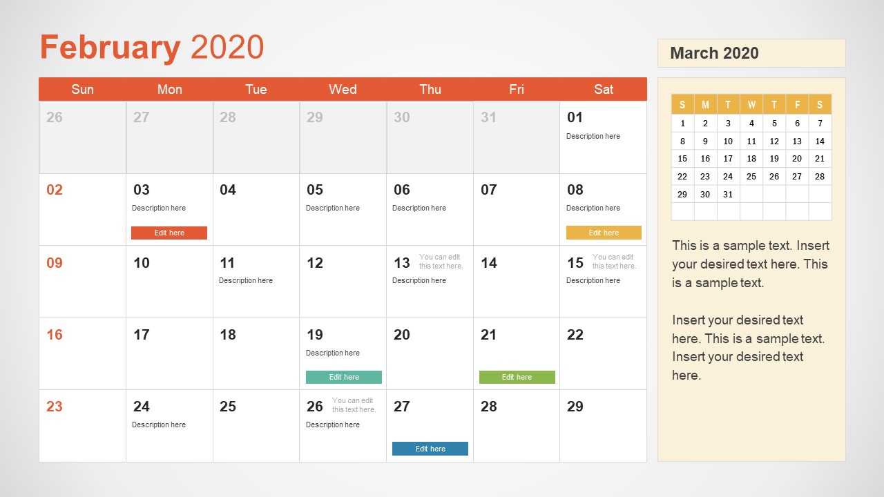 2020 Calendar Powerpoint Template Regarding Microsoft Powerpoint Calendar Template