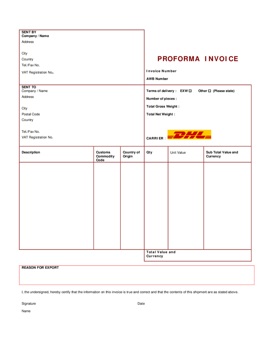 2020 Proforma Invoice – Fillable, Printable Pdf & Forms Intended For Free Proforma Invoice Template Word