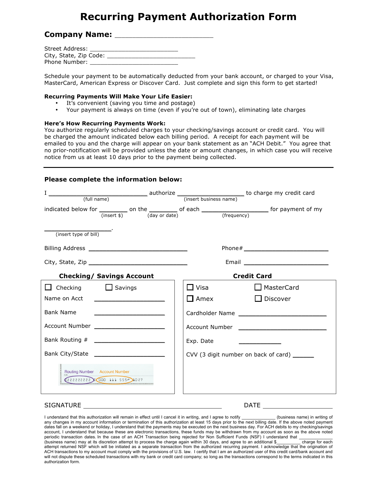 21+ Credit Card Authorization Form Template Pdf Fillable 2019!! Inside Credit Card Billing Authorization Form Template