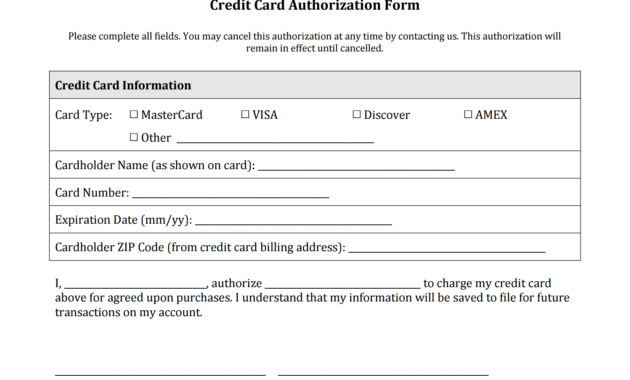 21+ Credit Card Authorization Form Template Pdf Fillable 2019!! regarding Order Form With Credit Card Template