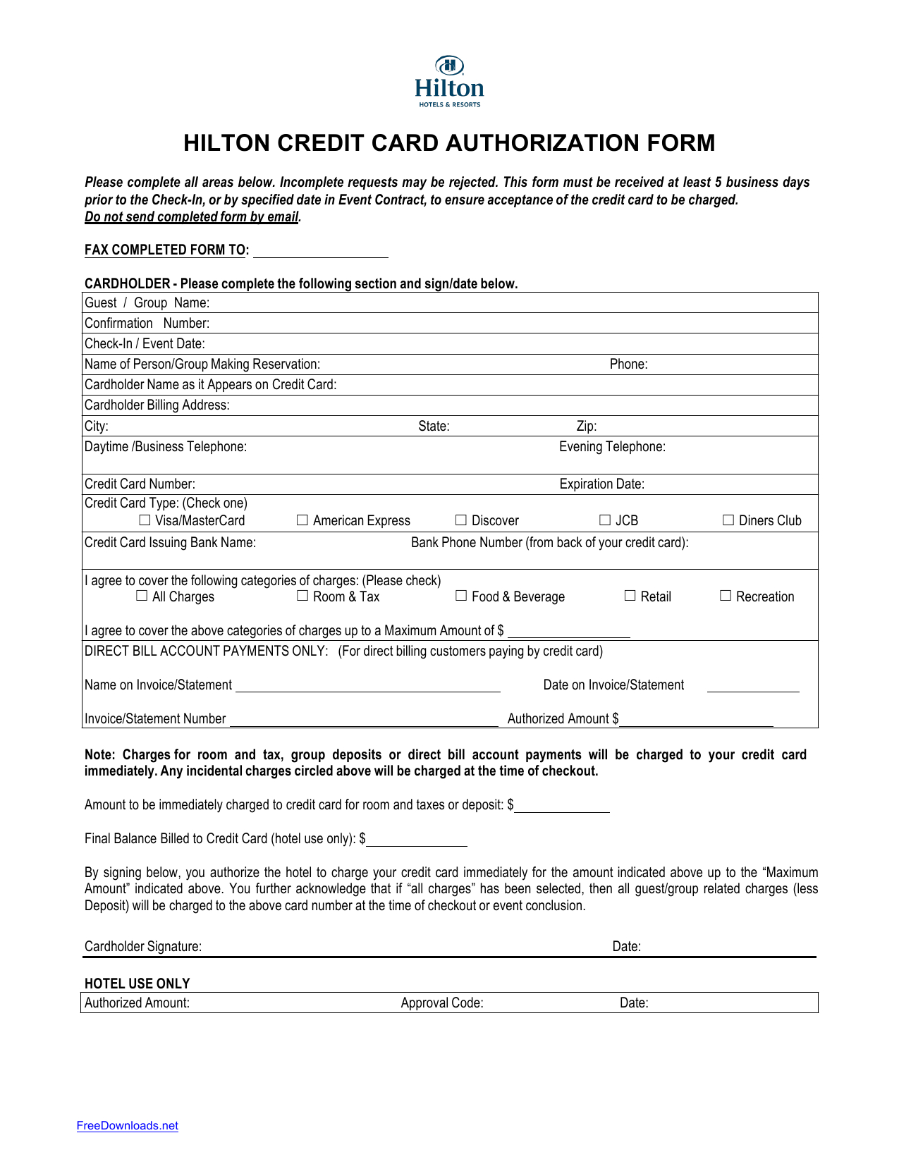 21+ Credit Card Authorization Form Template Pdf Fillable 2019!! With Hotel Credit Card Authorization Form Template