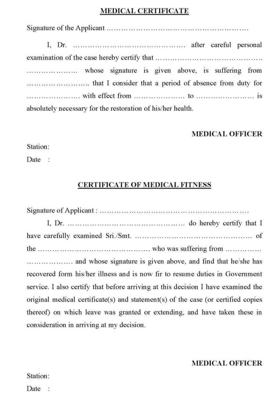 21+ Free Medical Certificate Template – Word Excel Formats Within Free Fake Medical Certificate Template