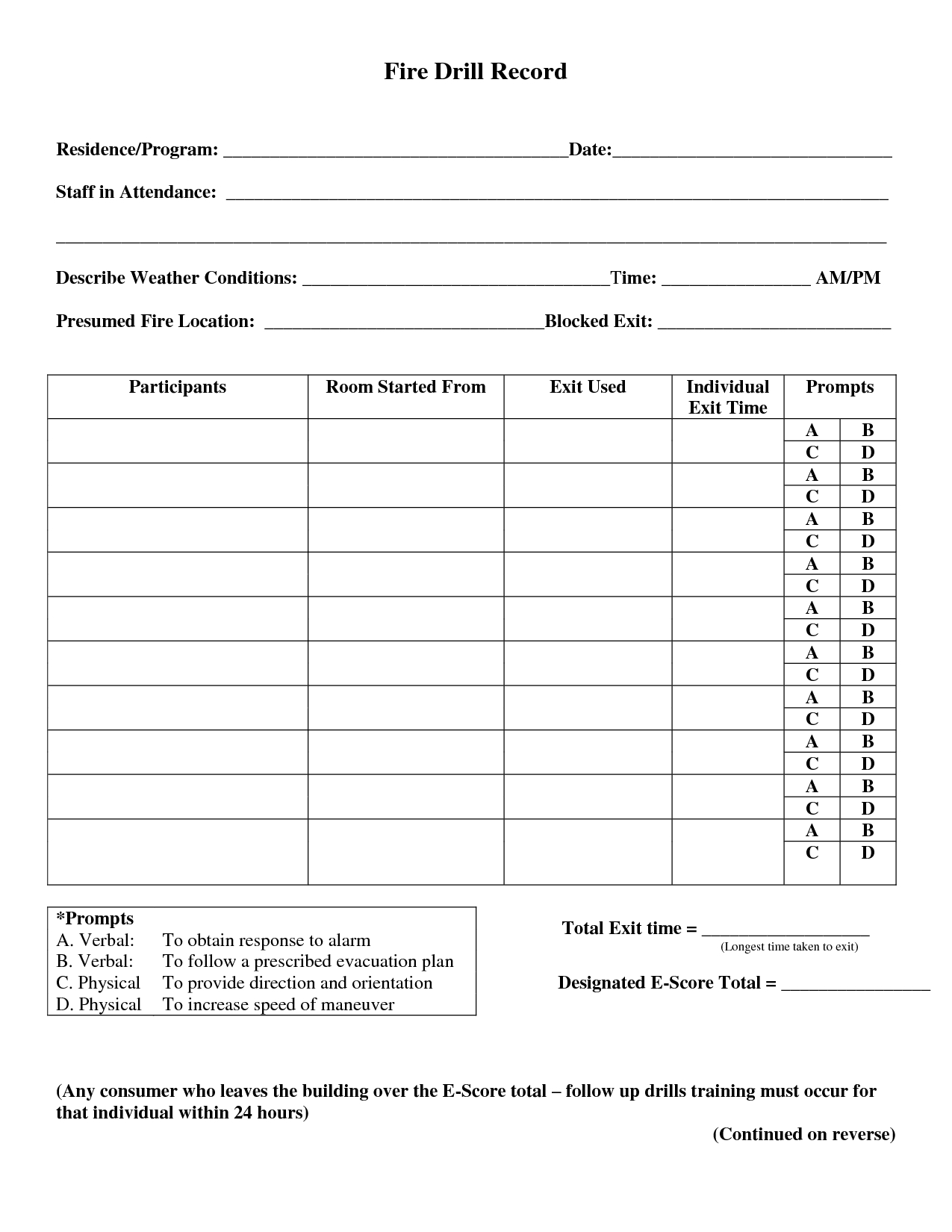 22 Images Of Osha Fire Drill Safety Template | Jackmonster Within Fire Evacuation Drill Report Template