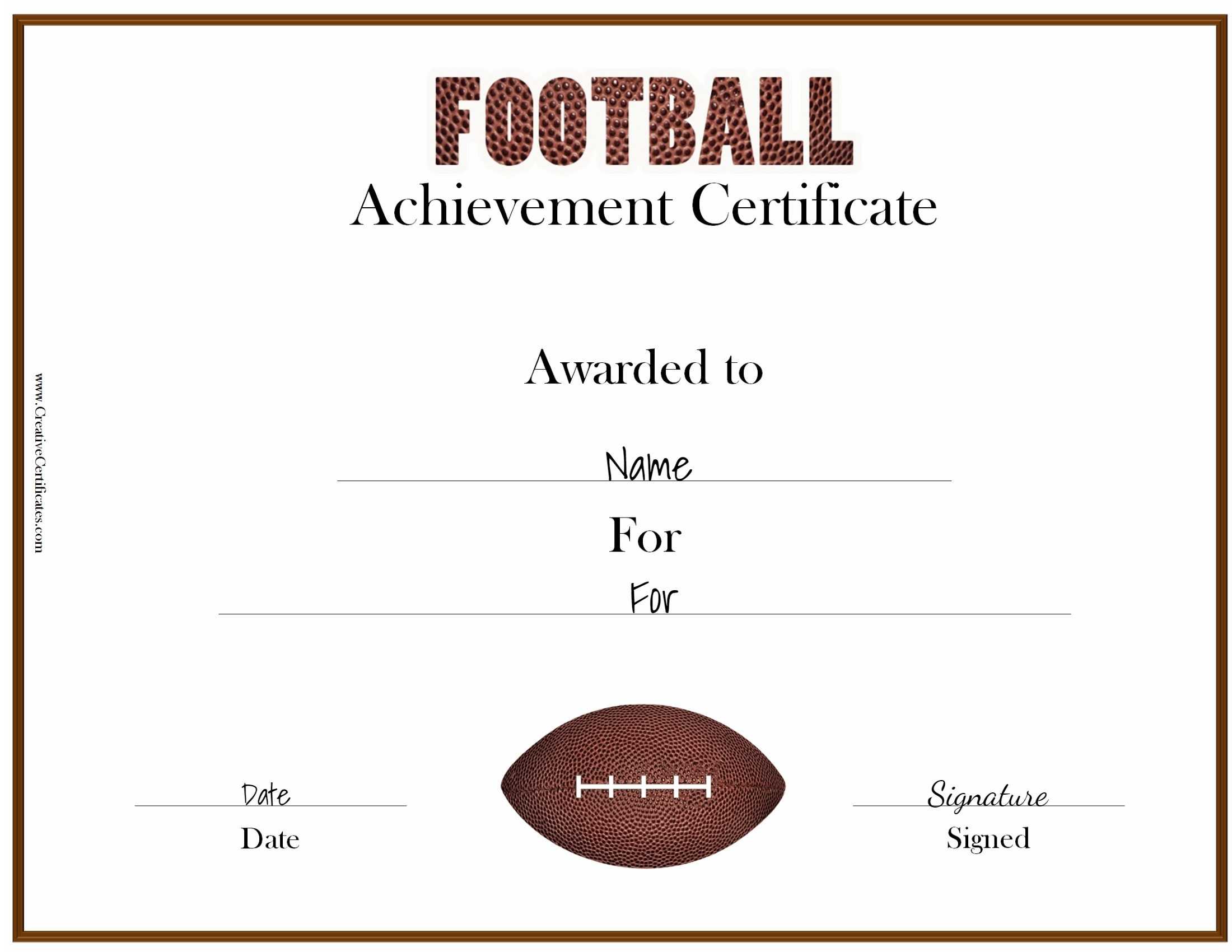 24 Images Of Football Award Template Free | Jackmonster With Football Certificate Template