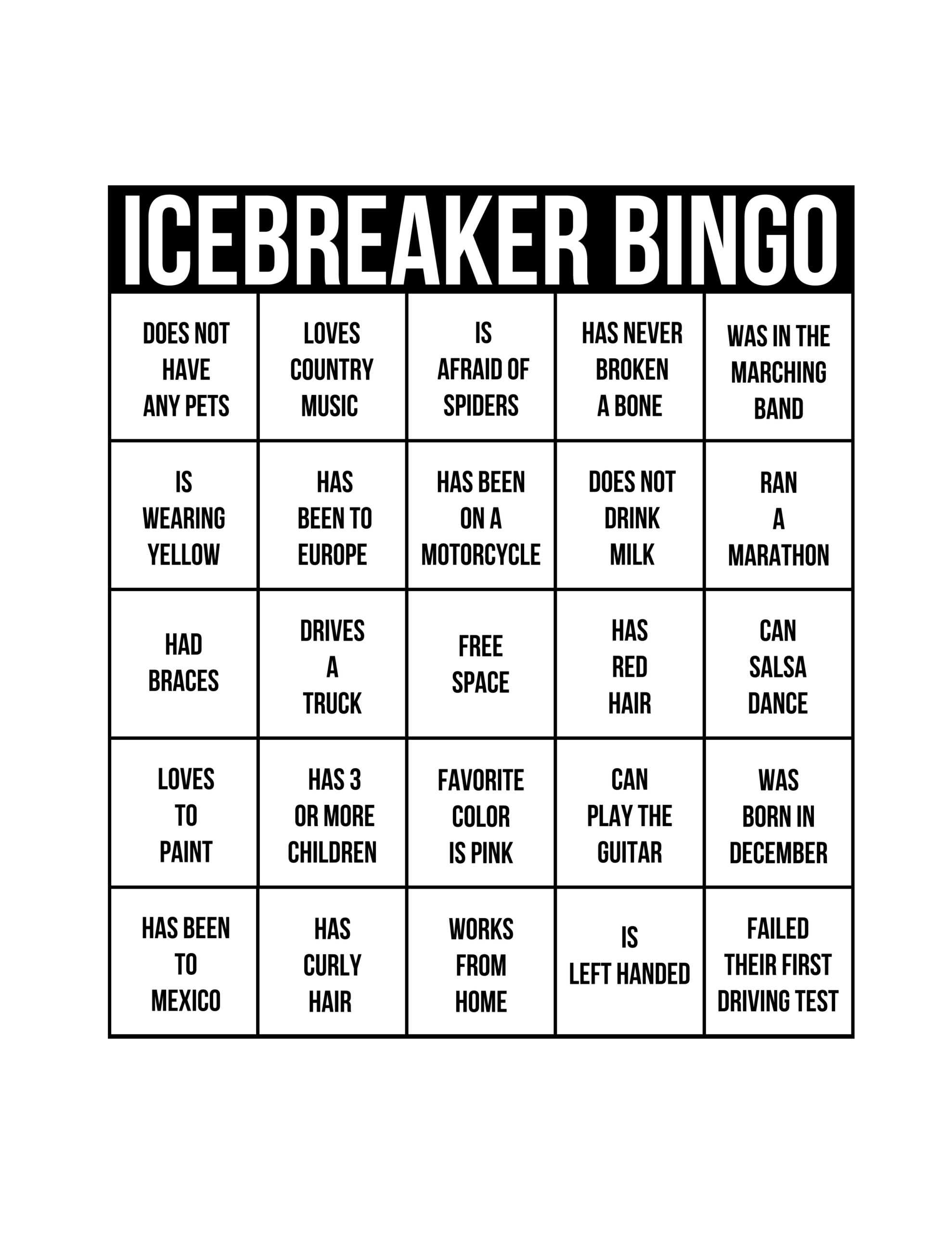 24 Images Of Icebreaker Bingo Game Template For Work With Regard To Ice Breaker Bingo Card Template