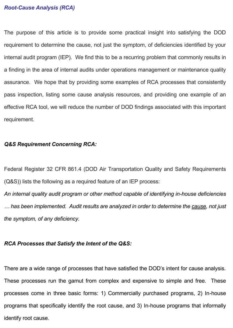 24+ Root Cause Analysis Templates (Word, Excel, Powerpoint For Root Cause Report Template