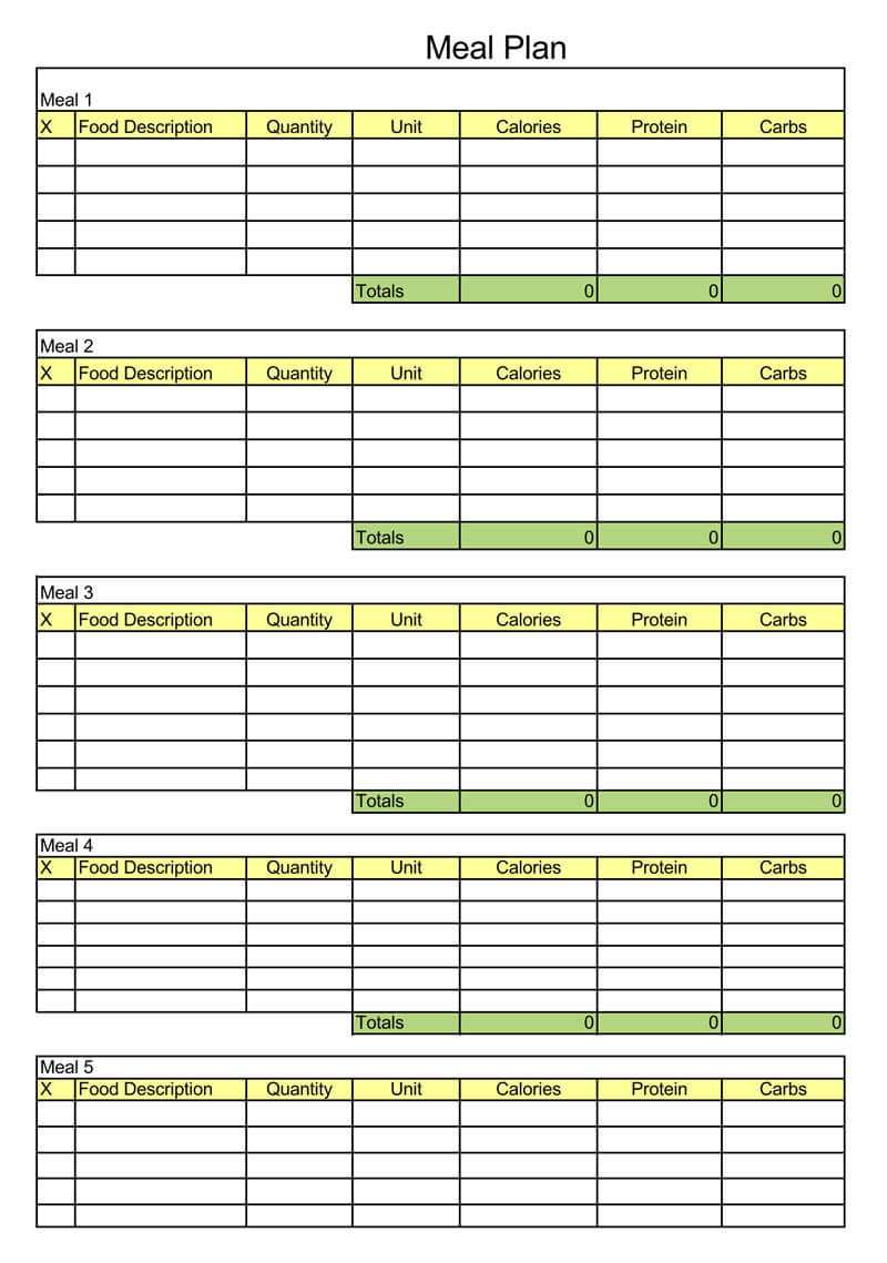 25+ Free Weekly/daily Meal Plan Templates (For Excel And Word) With Regard To Meal Plan Template Word