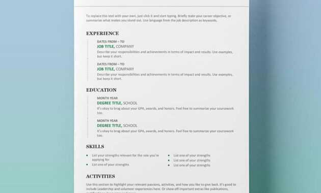 25 Resume Templates For Microsoft Word [Free Download] inside Microsoft Word Resume Template Free