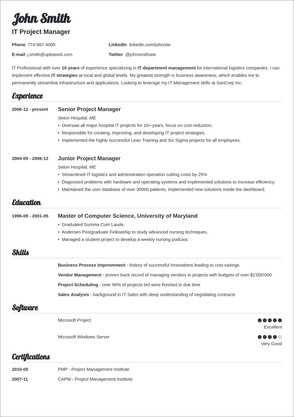 25 Resume Templates For Microsoft Word [Free Download] Inside Resume Templates Word 2010