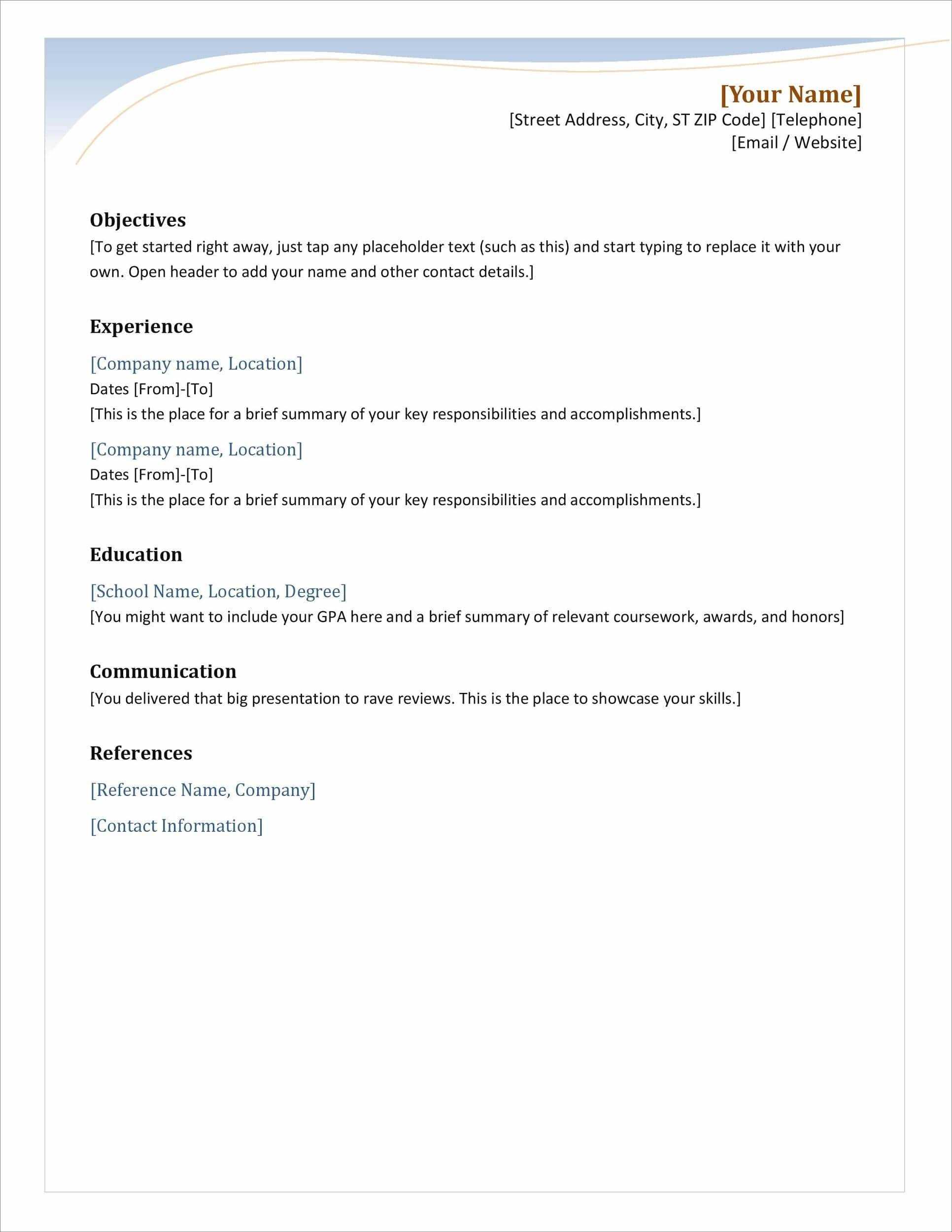 25 Resume Templates For Microsoft Word [Free Download] Throughout Simple Resume Template Microsoft Word