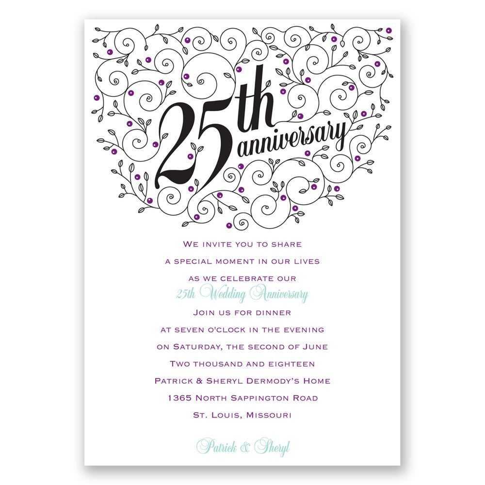 25Th Wedding Anniversary Invitations – Zohre With Regard To Death Anniversary Cards Templates