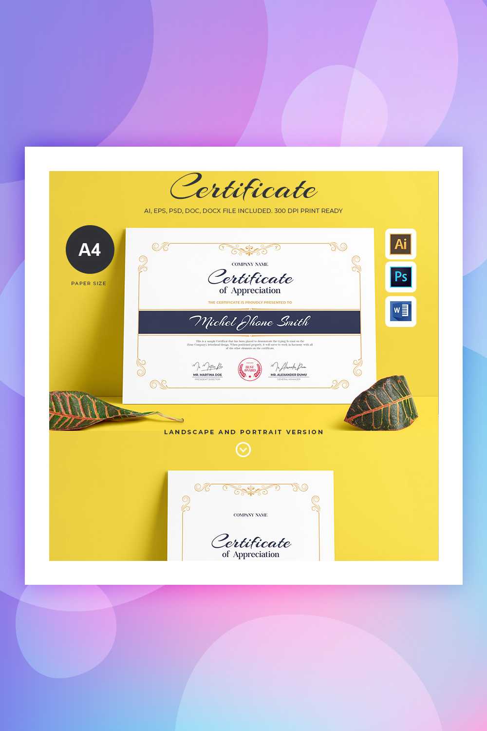 28 Attention Grabbing Certificate Templates – Colorlib In Landscape Certificate Templates