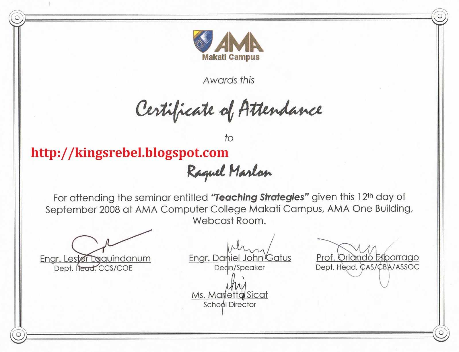 28+ [ Certificate Of Attendance Seminar Template ] | Best Throughout Attendance Certificate Template Word