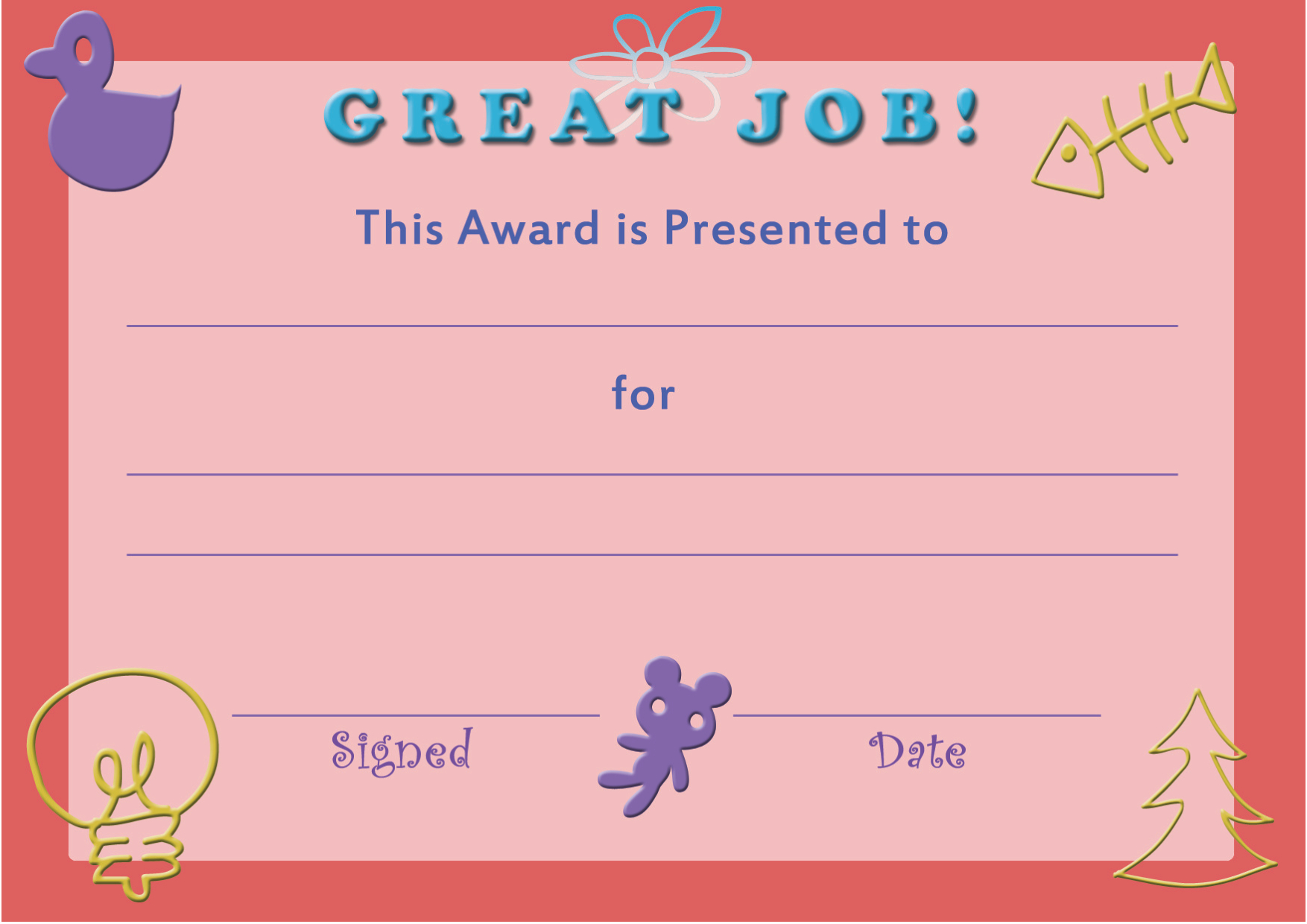 28+ [ Free Printable Certificate Templates For Kids Pertaining To Certificate Of Achievement Template For Kids
