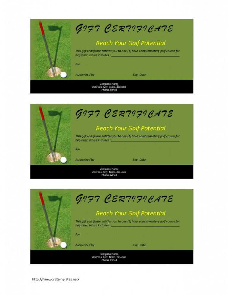 Golf Certificate Templates For Word