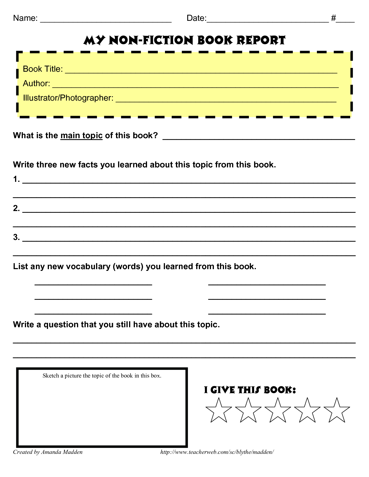 28+ [ Historical Fiction Book Report Form ] | Book Report Pertaining To Book Report Template Middle School
