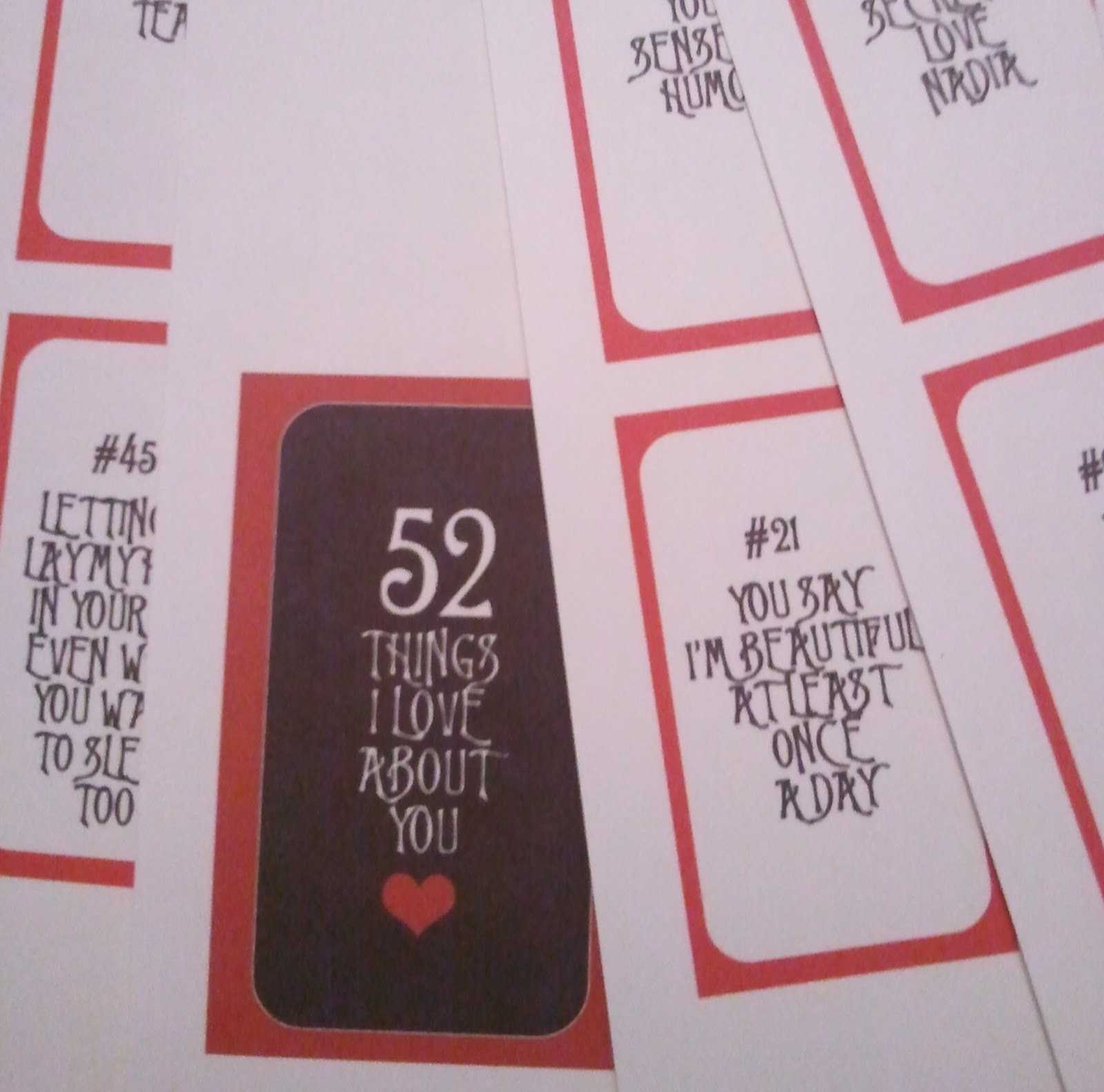 28 Images Of 52 Things Template | Vanscapital For 52 Things I Love About You Cards Template