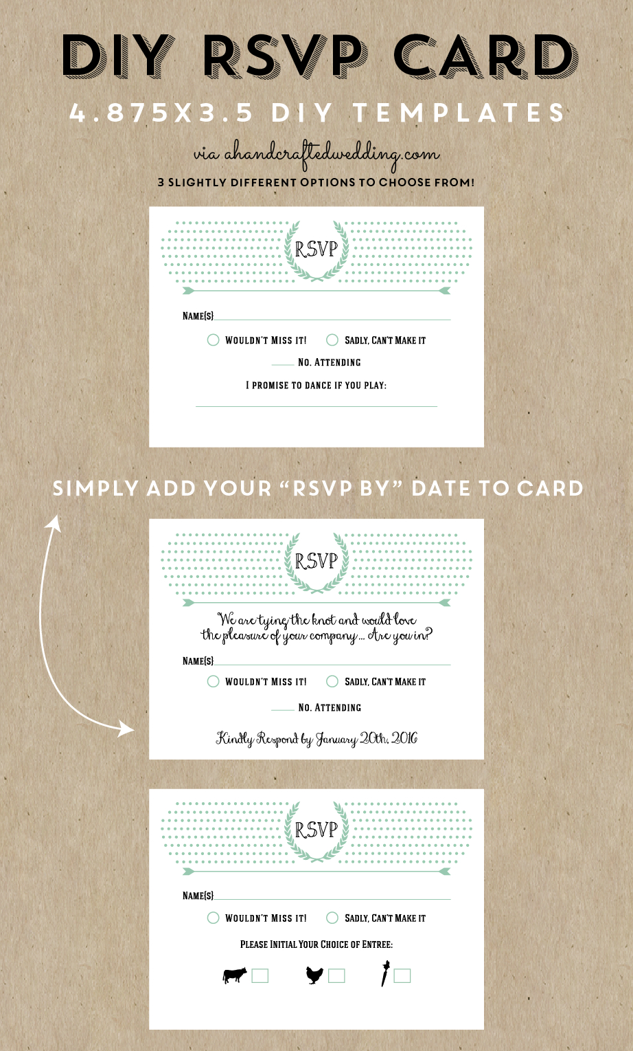 28+ [ Rsvp Card Template Free ] | Vintage Rustic Diy Rsvp With Free Printable Wedding Rsvp Card Templates