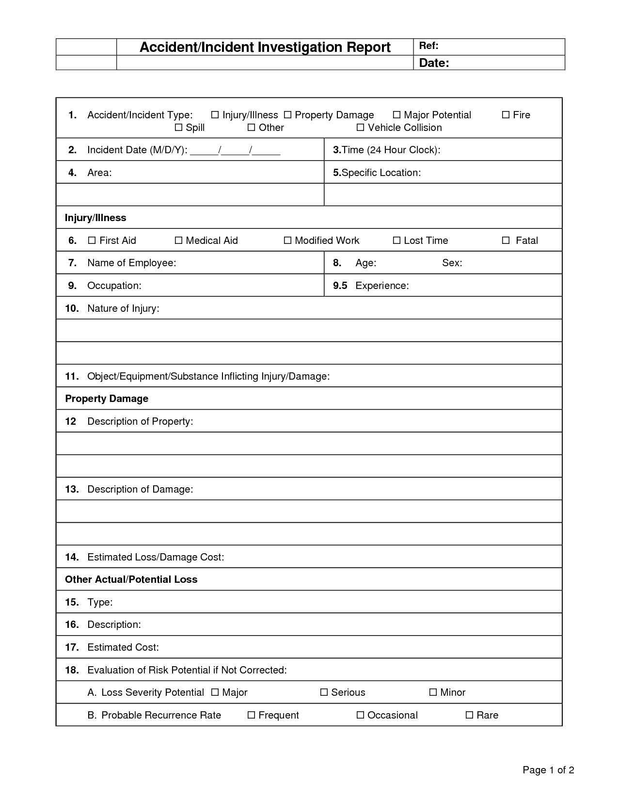 28+ [ Safety Investigation Report Template ] | Ramscapes With Workplace Investigation Report Template