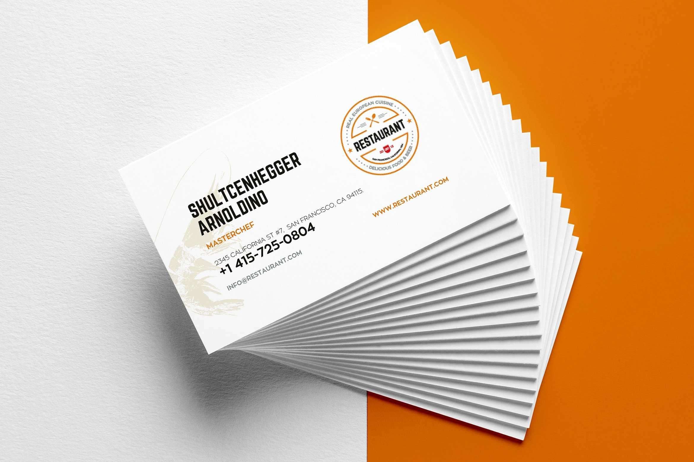 29+ Creative Restaurant Business Card Templates - Ai, Apple Inside Front And Back Business Card Template Word