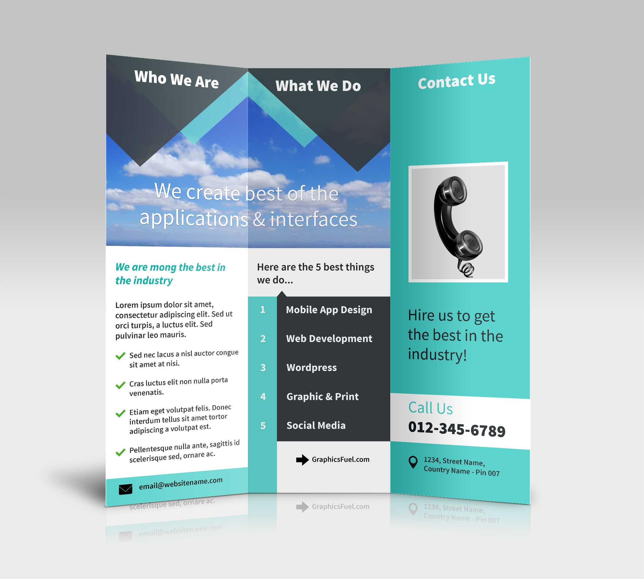 3 Panel Tri Fold Brochure Psd Mockups - Psd Mockups With Regard To Three Panel Brochure Template