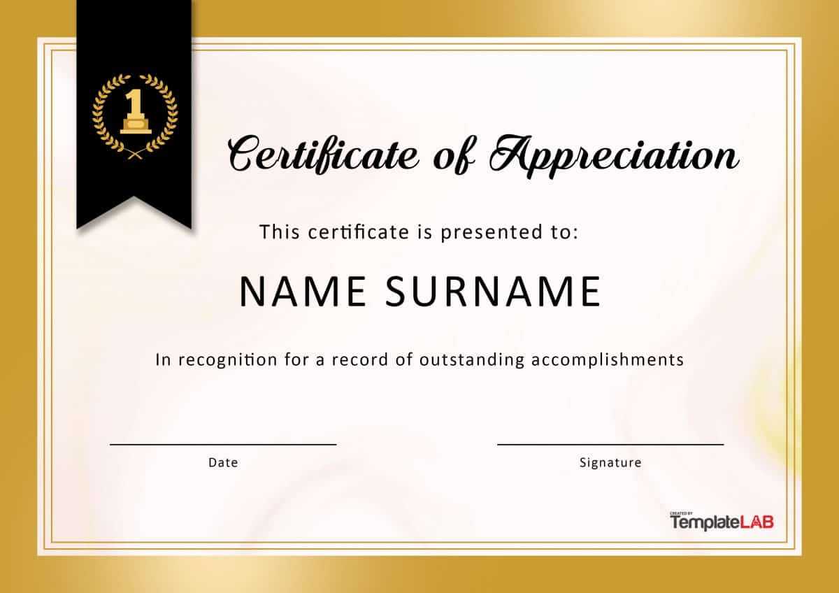30 Free Certificate Of Appreciation Templates And Letters For Recognition Of Service Certificate Template
