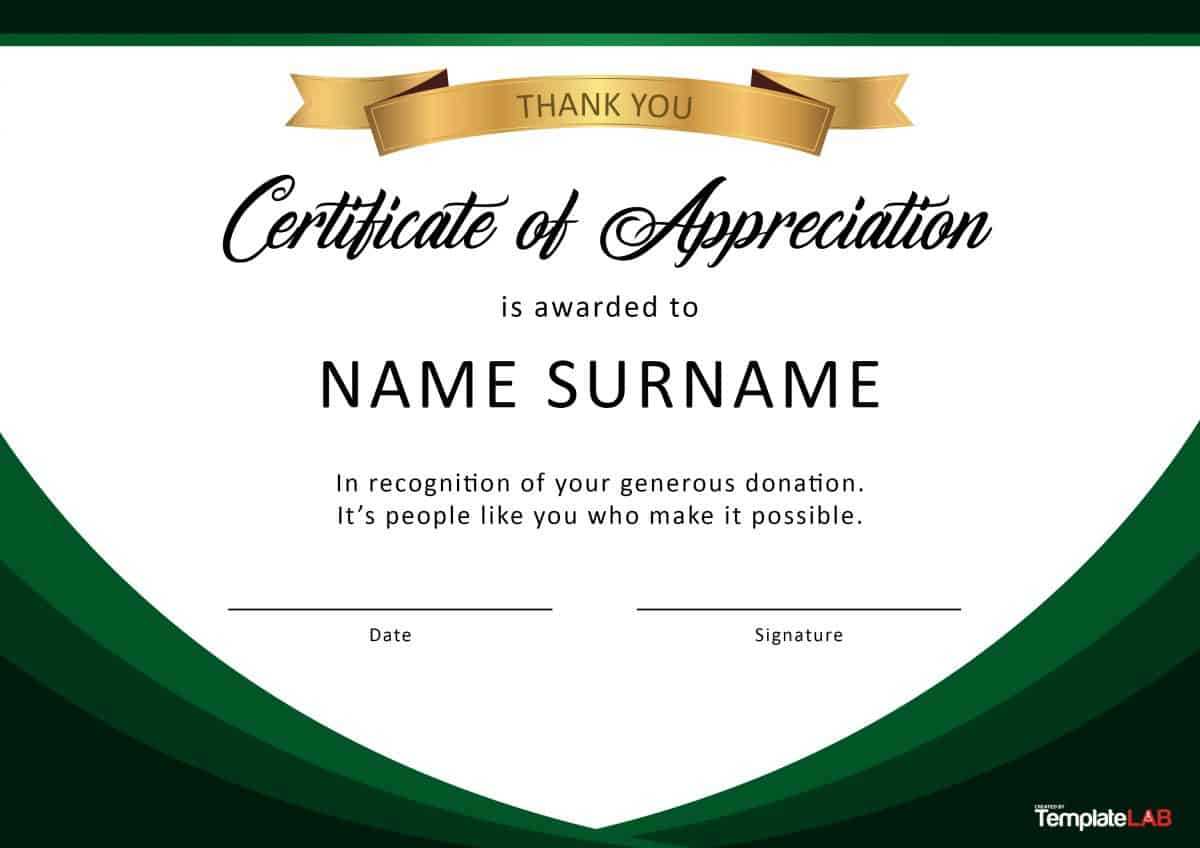 30 Free Certificate Of Appreciation Templates And Letters For Template For Certificate Of Award