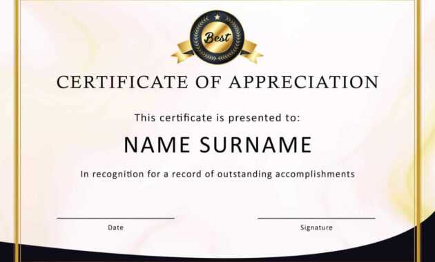 30 Free Certificate Of Appreciation Templates And Letters inside Thanks Certificate Template