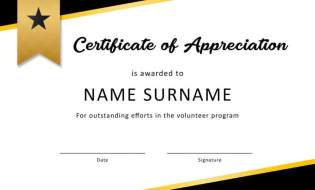 30 Free Certificate Of Appreciation Templates And Letters with regard to Volunteer Certificate Template