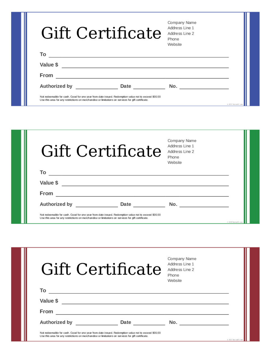 30 Free Gift Certificate Forms | Andaluzseattle Template Example Intended For Fillable Gift Certificate Template Free