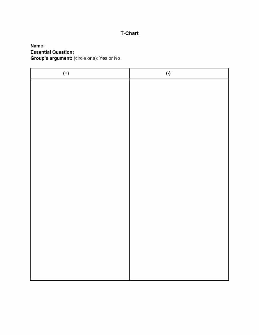 30 Printable T Chart Templates & Examples – Template Archive Within T Chart Template For Word