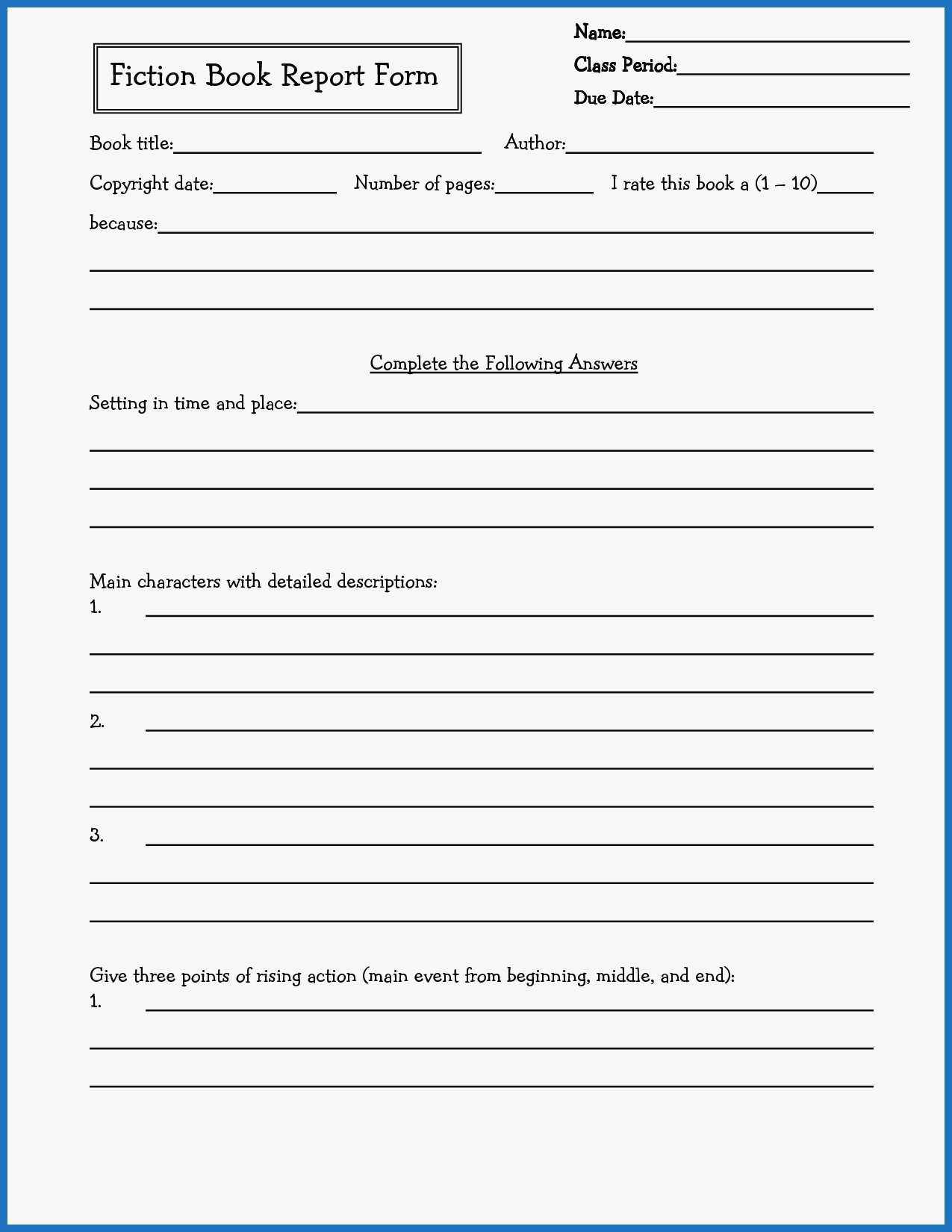 32 Astonishing Photos Of 3Rd Grade Book Report Template For Book Report Template 4Th Grade