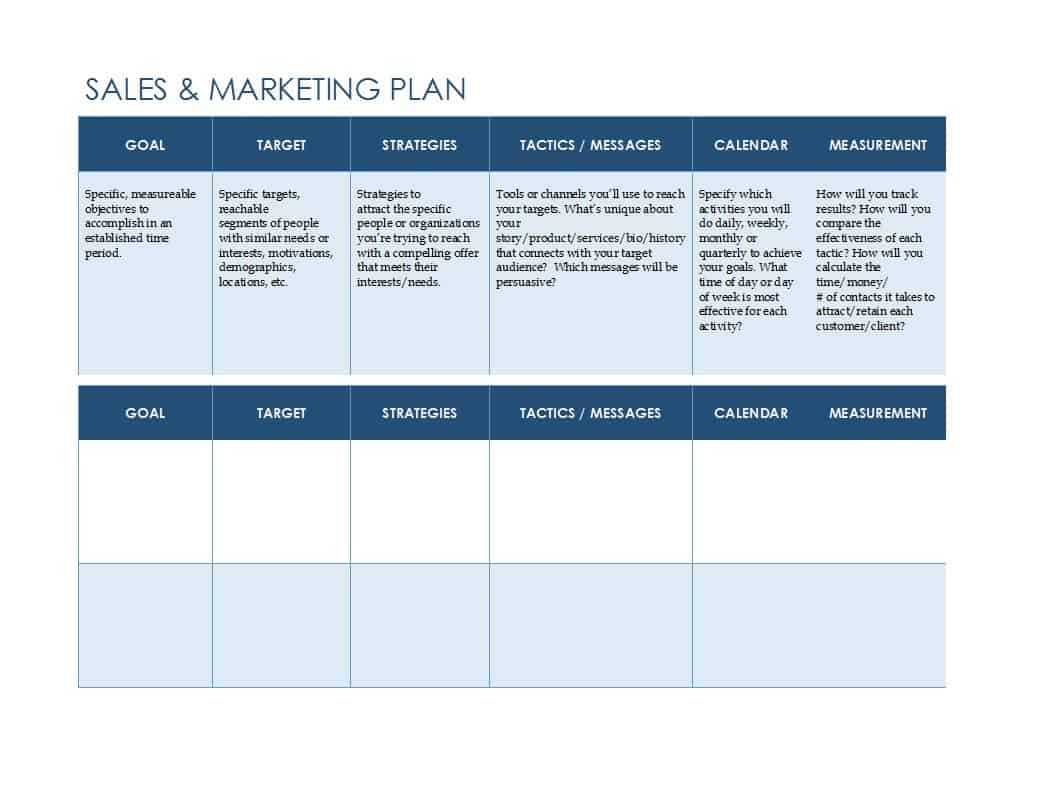 32 Sales Plan & Sales Strategy Templates [Word & Excel] Within Work Plan Template Word
