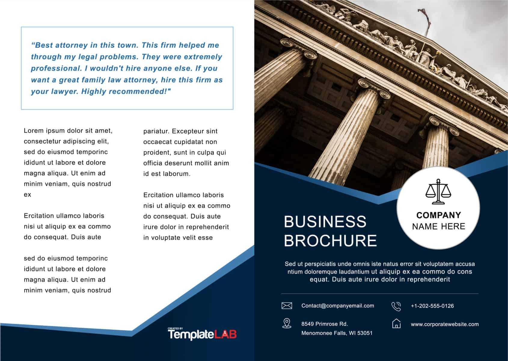 33 Free Brochure Templates (Word + Pdf) ᐅ Template Lab In One Page Brochure Template