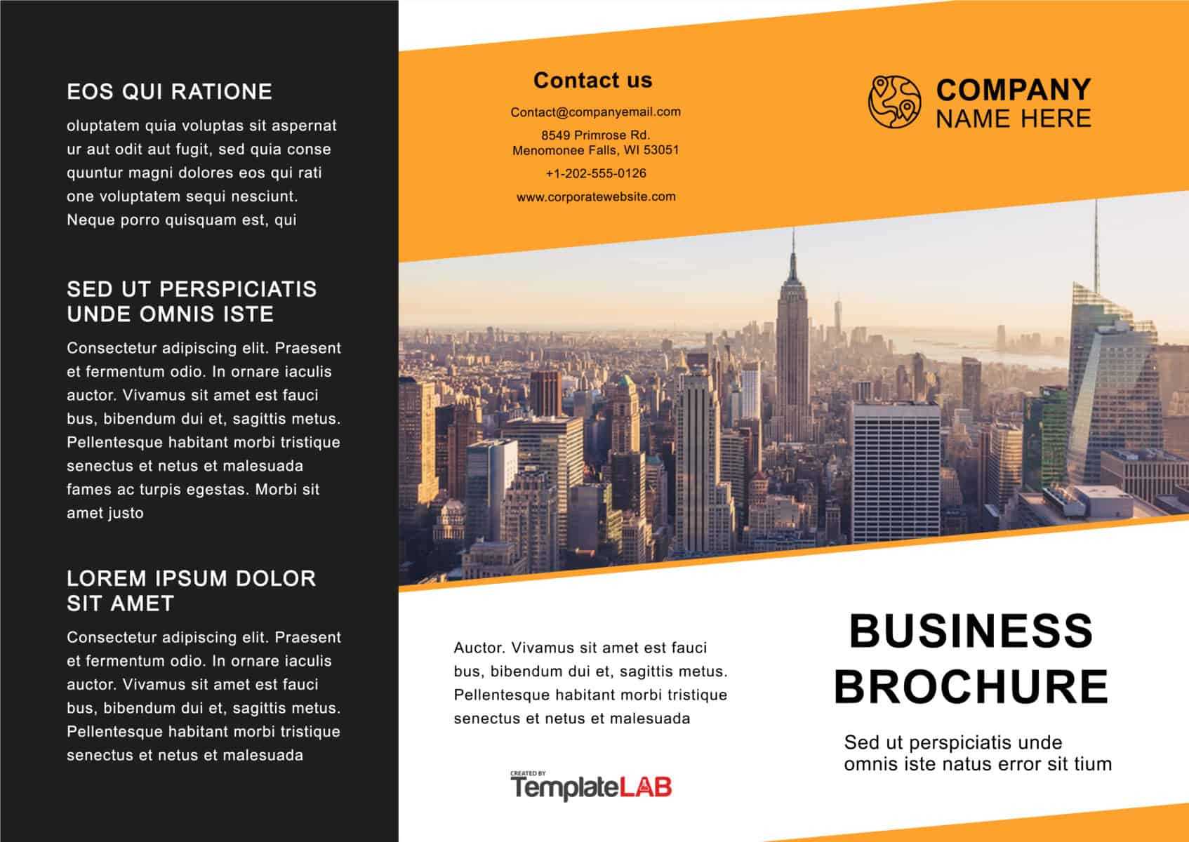 33 Free Brochure Templates (Word + Pdf) ᐅ Template Lab With Regard To Free Online Tri Fold Brochure Template
