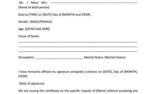37 Blank Death Certificate Templates [100% Free] ᐅ Template Lab with Fake Death Certificate Template