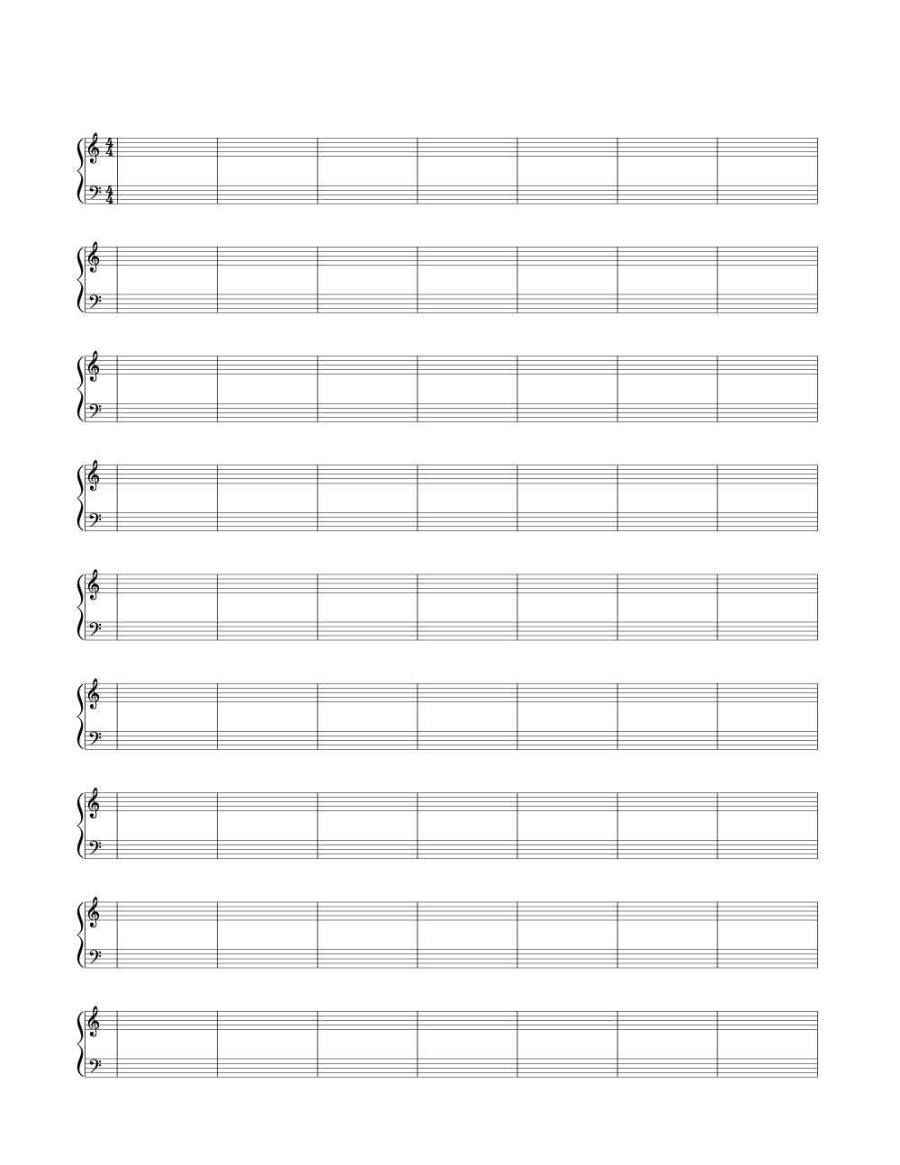 4/4 Time Signature Double Bar Blank Sheet Music | Woo! Jr For Blank Sheet Music Template For Word