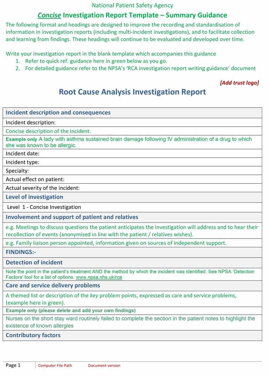 40+ Effective Root Cause Analysis Templates, Forms & Examples With Regard To Root Cause Report Template