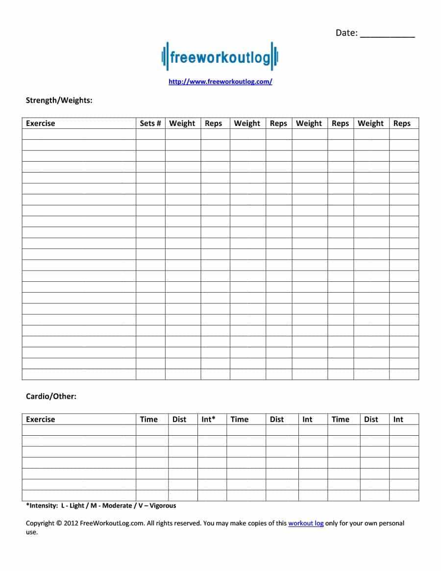 40+ Effective Workout Log & Calendar Templates ᐅ Template Lab For Blank Workout Schedule Template