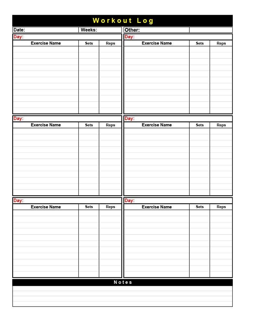 40+ Effective Workout Log & Calendar Templates ᐅ Template Lab Pertaining To Blank Workout Schedule Template