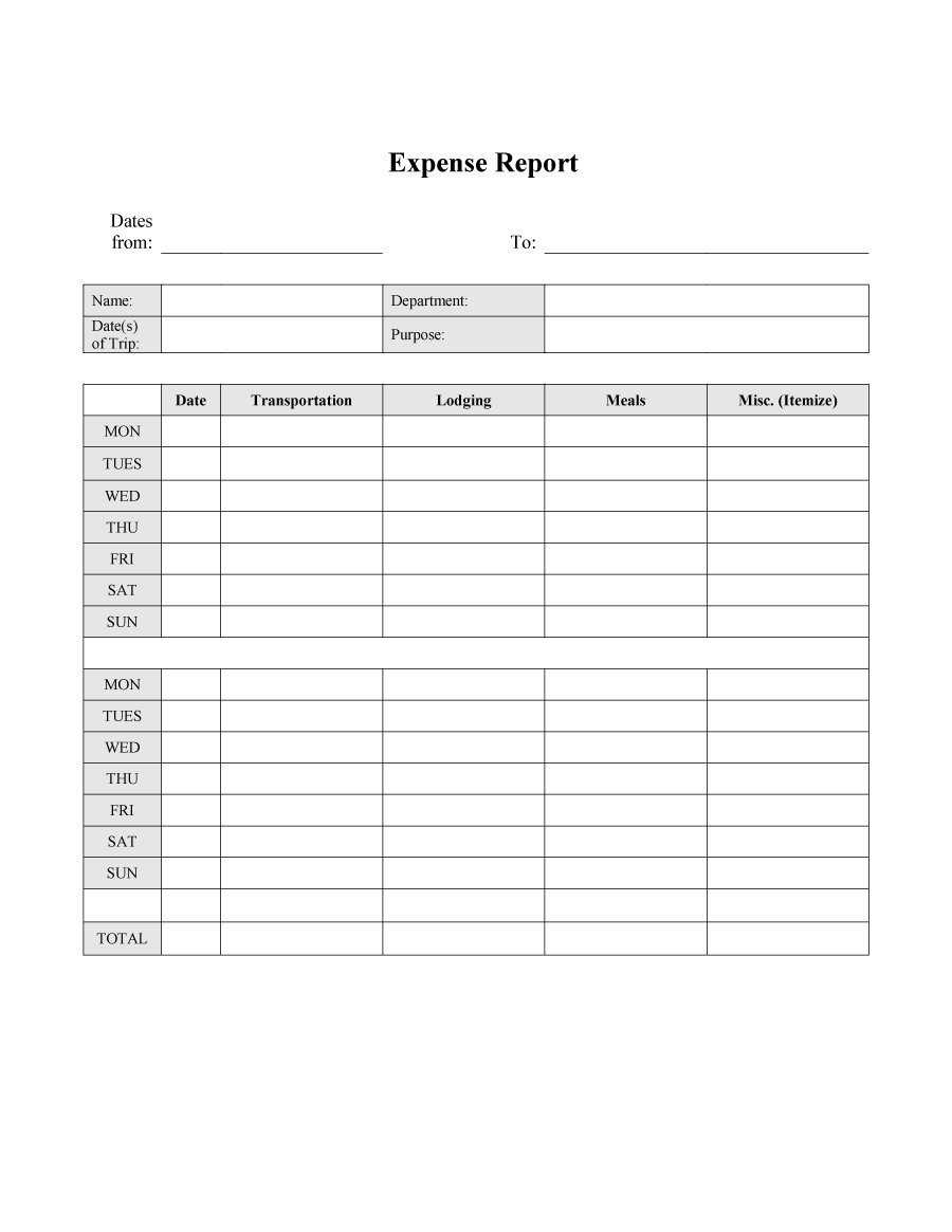 40+ Expense Report Templates To Help You Save Money ᐅ For Company Expense Report Template