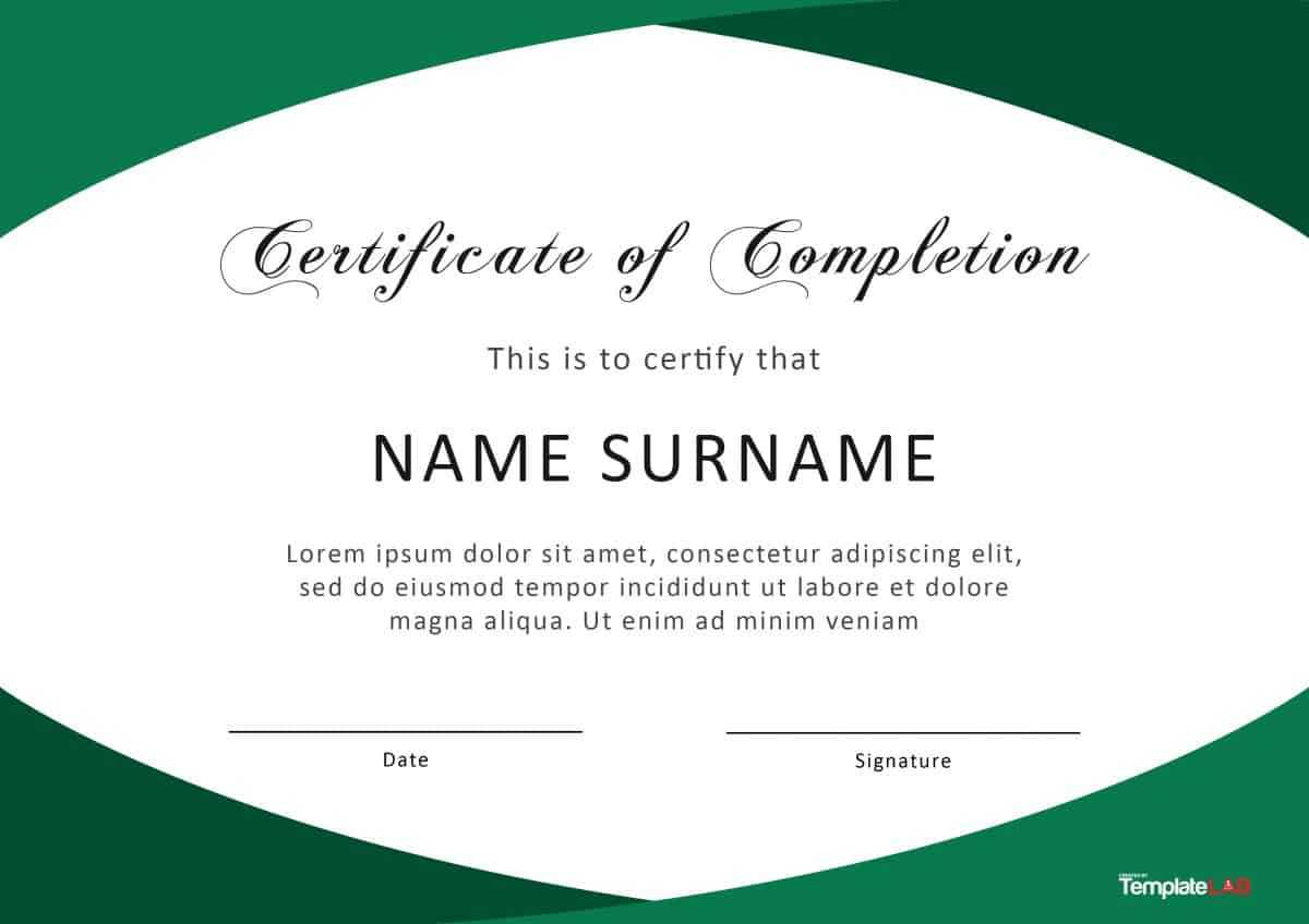 40 Fantastic Certificate Of Completion Templates [Word For Certificate Templates For Word Free Downloads