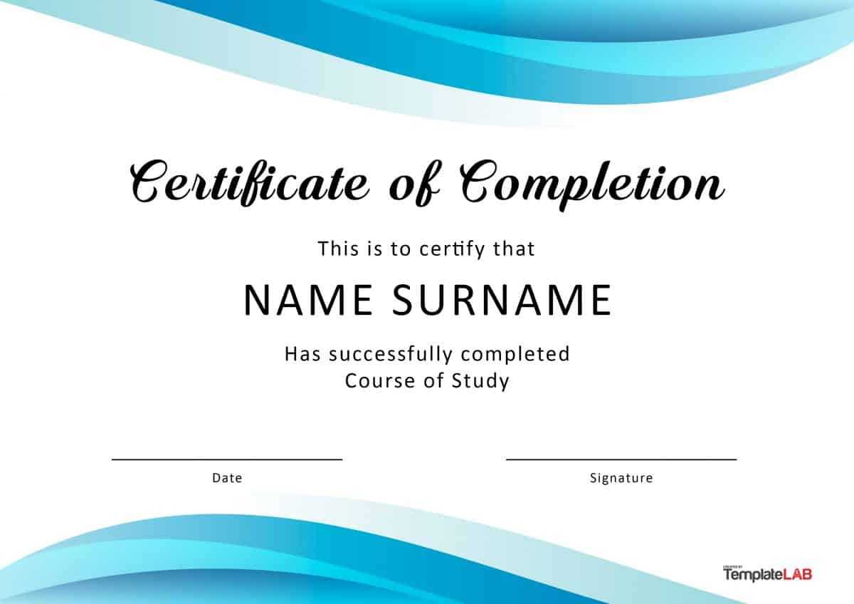 40 Fantastic Certificate Of Completion Templates [Word For Class Completion Certificate Template