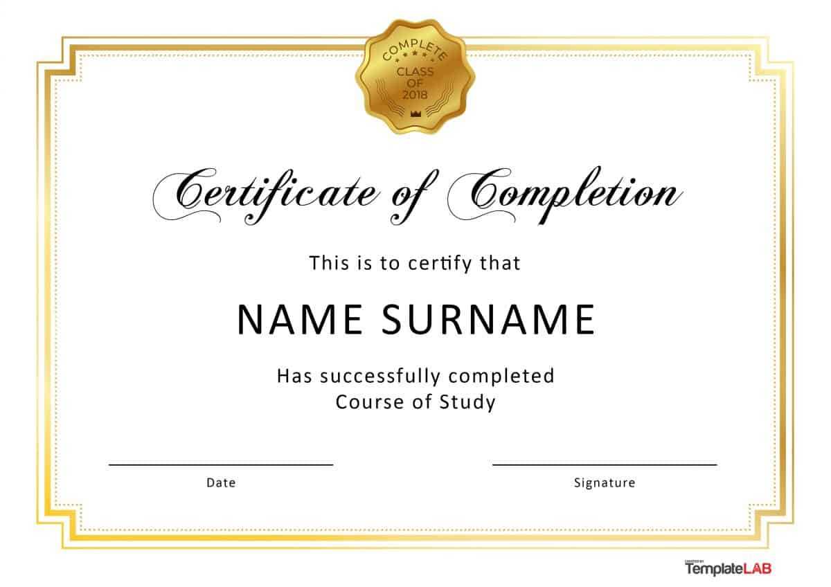 40 Fantastic Certificate Of Completion Templates [Word For Free Certificate Of Completion Template Word