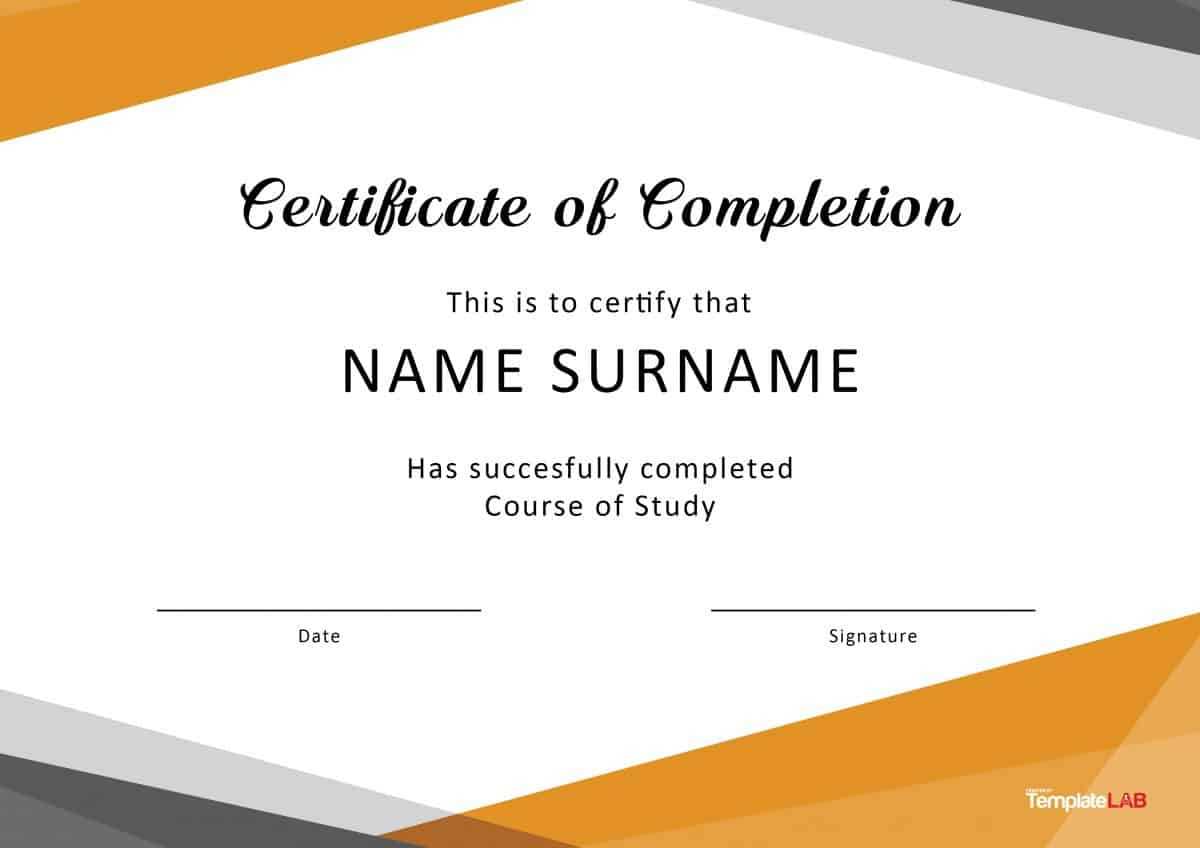 40 Fantastic Certificate Of Completion Templates [Word Regarding Certificate Of Completion Free Template Word